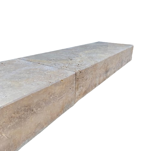 Travertin Mokka Blockstufe