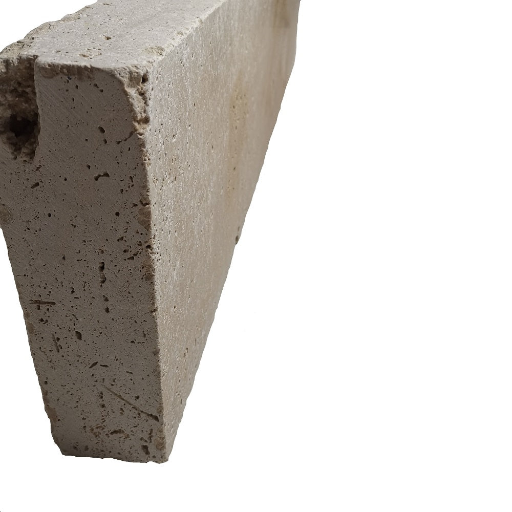 Travertin Kantenstein Crema 7,5x25x100 cm creme-beige – Hochwertiger Naturstein für dekorative Einfassungen und Gartengestaltung