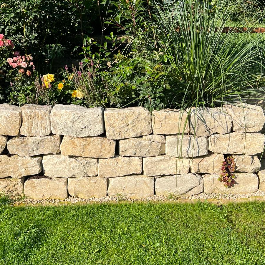 Kalkstein Mauerwerk Amarillo Caliza 10-20×15-25×25-50 cm gelb-grau – Hochwertiger Naturstein für dekorative und funktionale Mauern