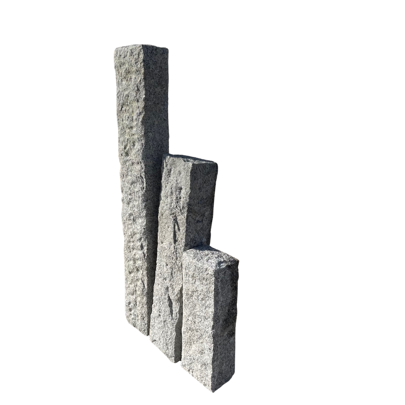 Granit Palisade 8x12x30 cm hellgrau – Gespalten und gespitzt für dekorative Einfassungen und Gartenprojekte