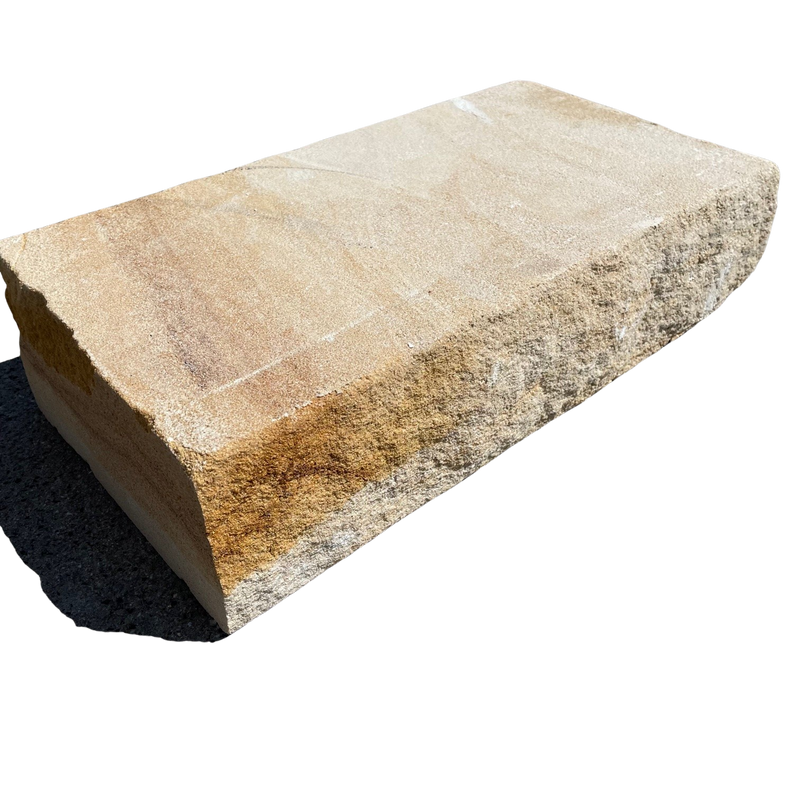 Sandstein Mauerstein 10x20x40 cm gelblich-grau – Gesägter und gespaltener Naturstein für elegante und langlebige Mauerwerke