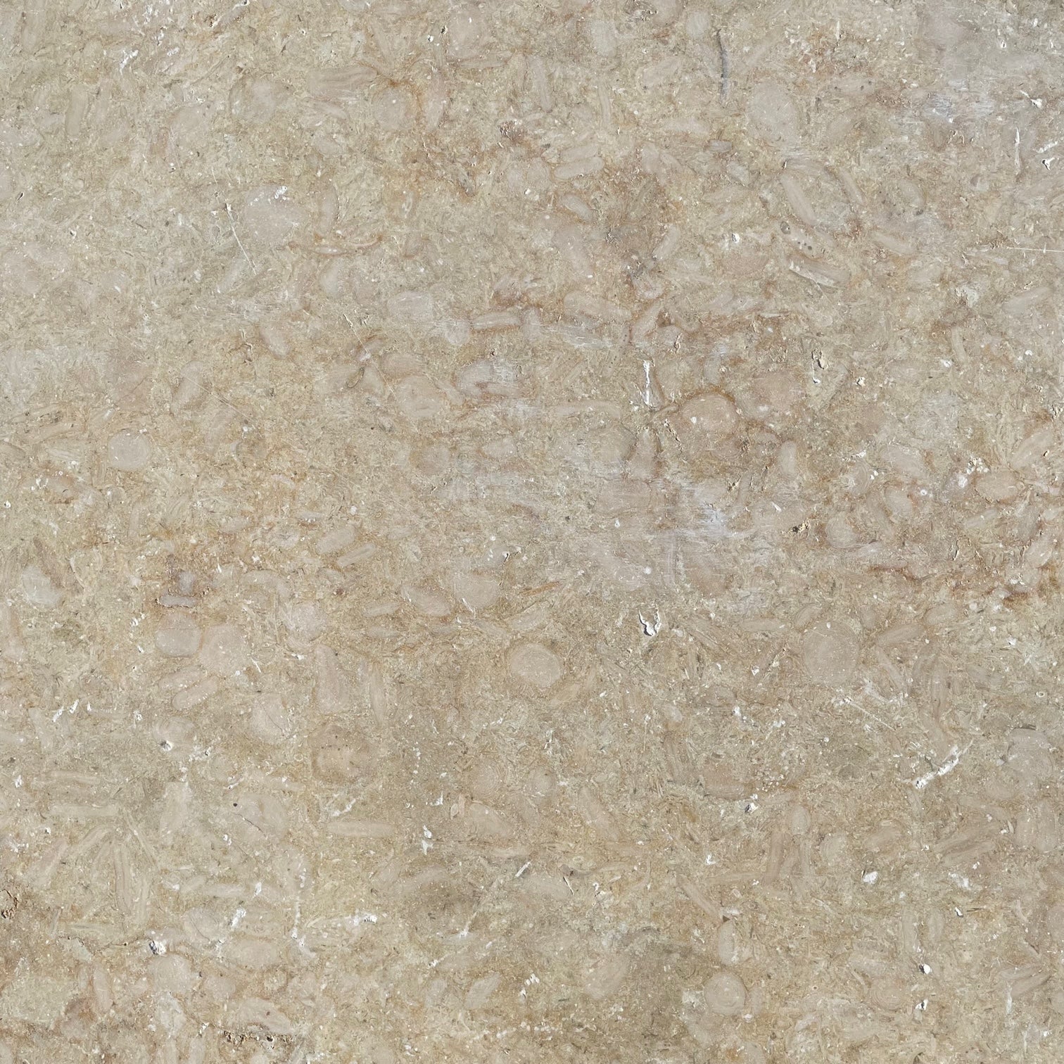 Kalkstein Terrassenplatte Catrina im römischen Verband, gelb-beige – Natursteinfliese mit geschliffener, angerauter und getrommelter Oberfläche für Außenbereiche