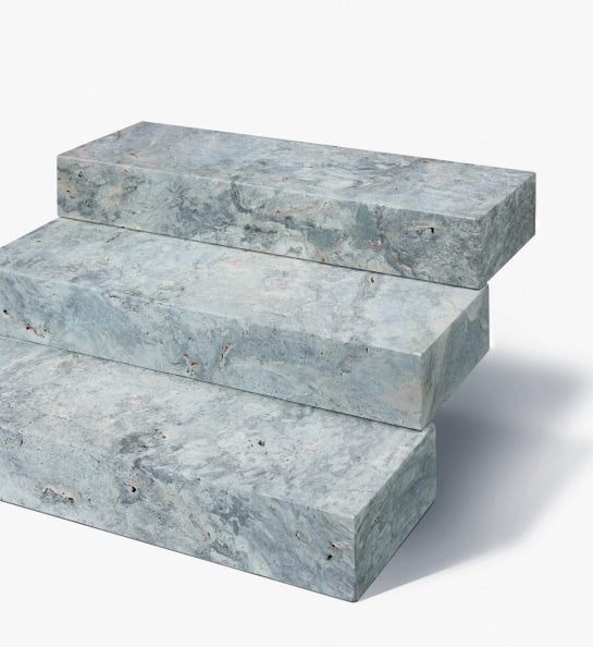 Travertin Blockstufe 15x35x100 cm silbergrau – Geschliffen und gesägt für elegante und langlebige Treppen im Außenbereich