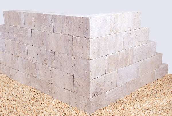 Travertin Kastellmauerstein Noce 15x18x30-60 cm walnuss-braun – Eleganter Naturstein für langlebige und stilvolle Mauerwerke