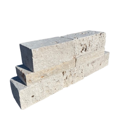 Travertin Schlossmauerstein Crema 15×18-20×30-60 cm creme-hellbeige – Hochwertiger Naturstein für stilvolle und robuste Mauerwerke