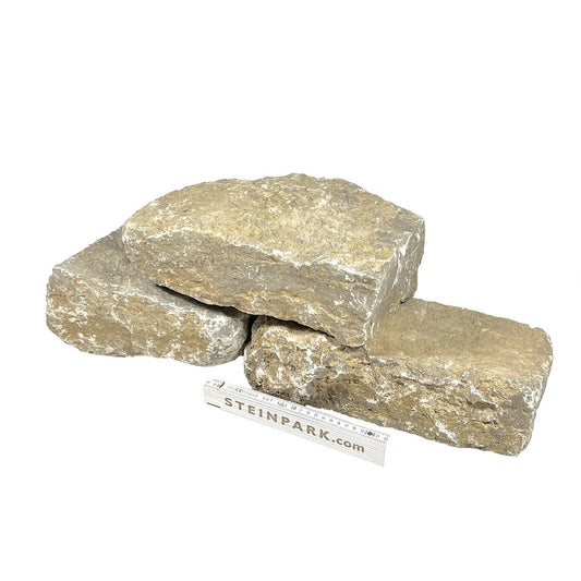 Muschelkalk Mauerstein Gesägt & Gespalten – für Gartenmauern und Einfassungen
